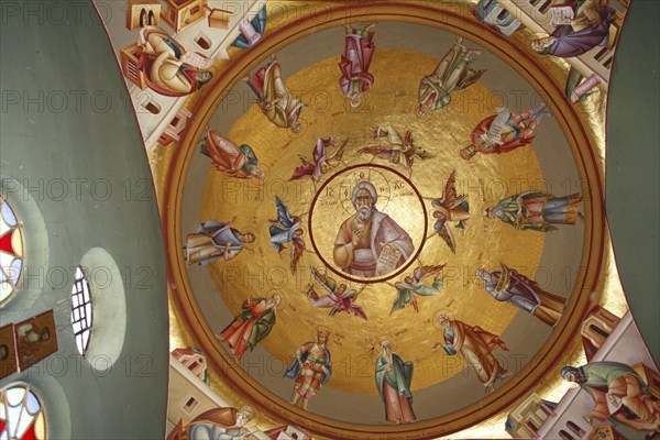 The ceiling of a Greek church in Capernaum, Israel. Artist: Samuel Magal