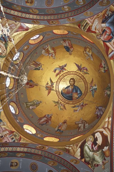 The ceiling of a Greek church in Capernaum, Israel. Artist: Samuel Magal