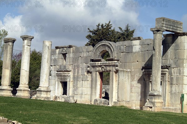 The synagogue at Kefar Bir'am, Israel. Artist: Samuel Magal