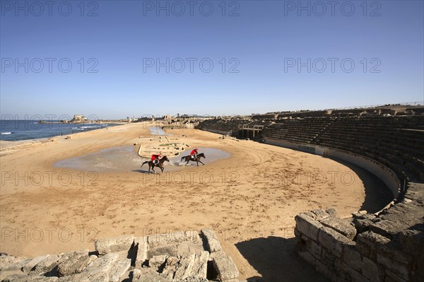 The stadium at Caesarea, Israel. Artist: Samuel Magal