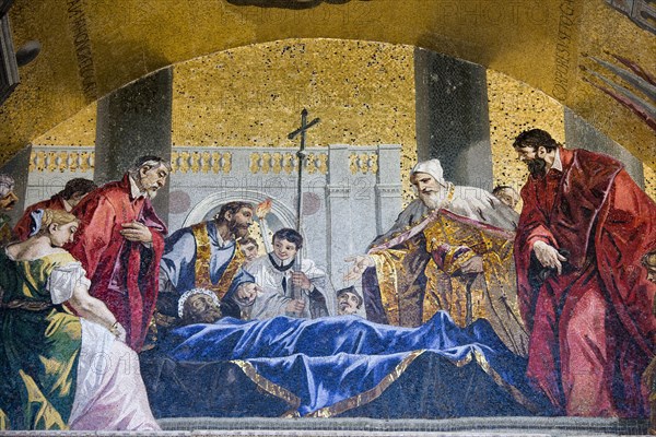 Venetians pay tribute to the body of St Mark. Artist: Samuel Magal