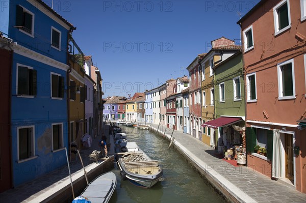 Canal on the island of Burano, Venice, Italy. Artist: Samuel Magal