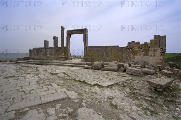 A temple in Dougga (Thugga), Tunisia. Artist: Samuel Magal