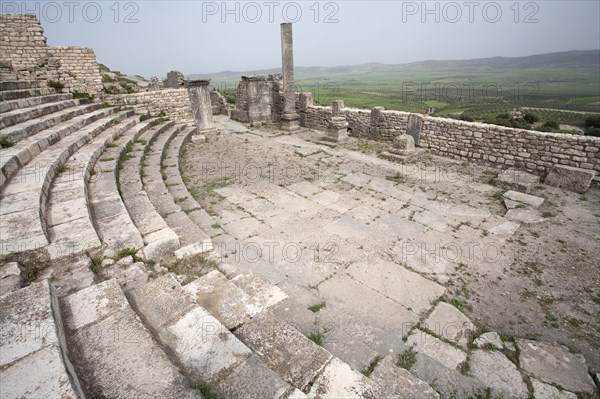 The auditorium (small theatre) at Dougga (Thugga), Tunisia. Artist: Samuel Magal