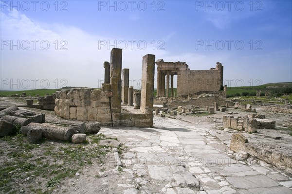 The Temple of Pietas Augusta, Dougga (Thugga), Tunisia. Artist: Samuel Magal