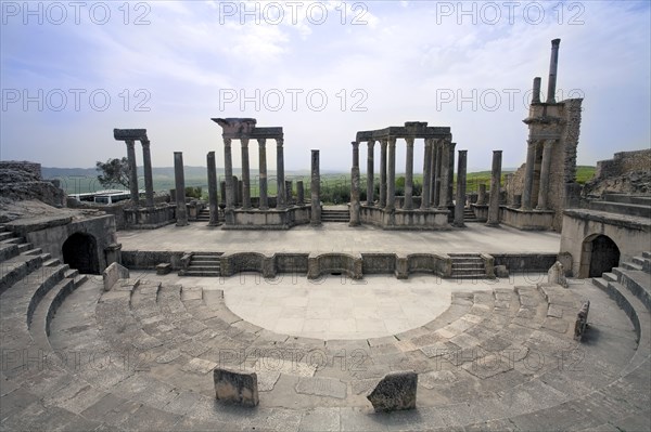 The theatre at Dougga (Thugga), Tunisia. Artist: Samuel Magal