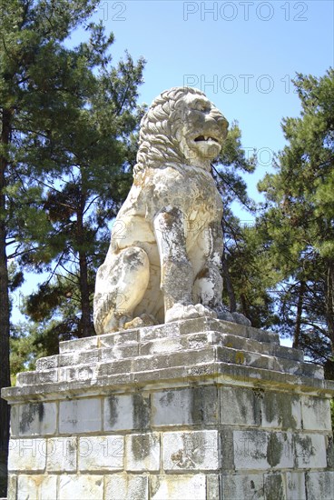 A Hellenistic stone lion, Amphipolis, Greece. Artist: Samuel Magal