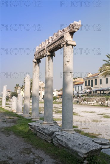 A portico in the Roman Agora of Athens, Greece. Artist: Samuel Magal