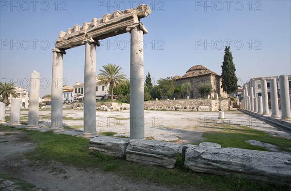 A portico in the Roman Agora of Athens, Greece. Artist: Samuel Magal