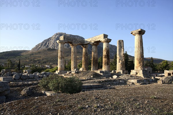 The Temple of Apollo at Corinth, Greece. Artist: Samuel Magal