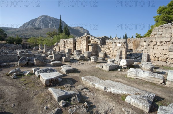 Shops in western Corinth, Greece. Artist: Samuel Magal