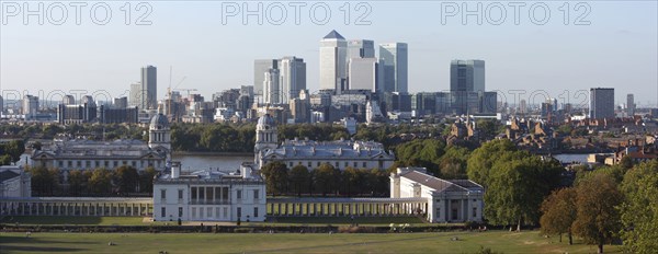 Canary Wharf from Greenwich Park, London, 2009.