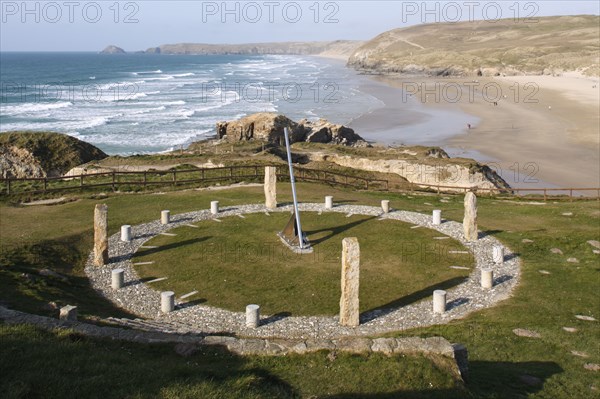 Millennium Sundial, Perranporth, Cornwall, 2009.