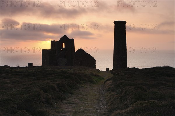 Sunset, Wheal Coates tin mine, St Agnes, Cornwall, 2009.