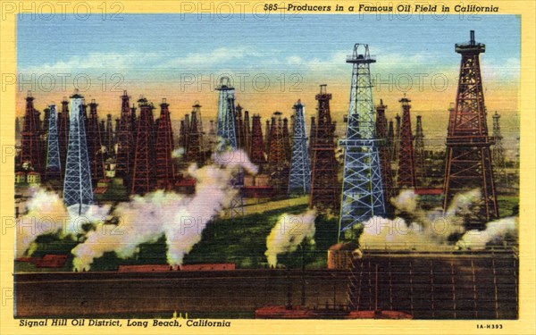 Signal Hill Oil District, Long Beach, California, USA, 1931. Artist: Unknown