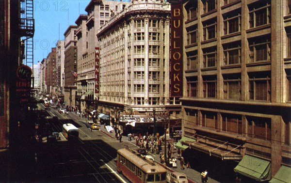 Looking west on 7th at Hill Street, Los Angeles, California, USA, 1953. Artist: Unknown