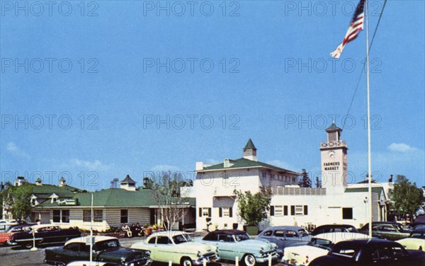 Original farmers' market, Hollywood, Los Angeles, California, USA, 1955. Artist: Unknown