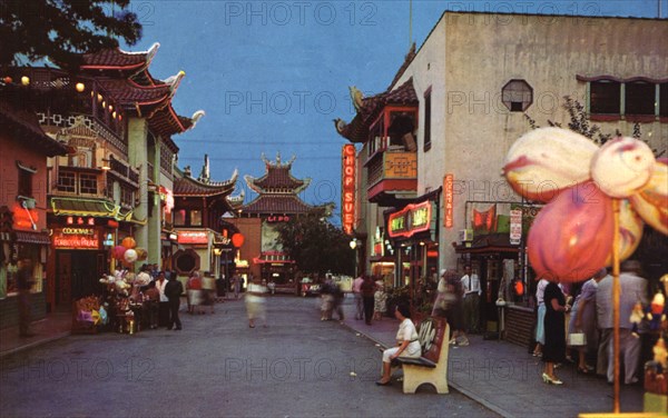Chinatown, Los Angeles, California, USA, 1956. Artist: Unknown