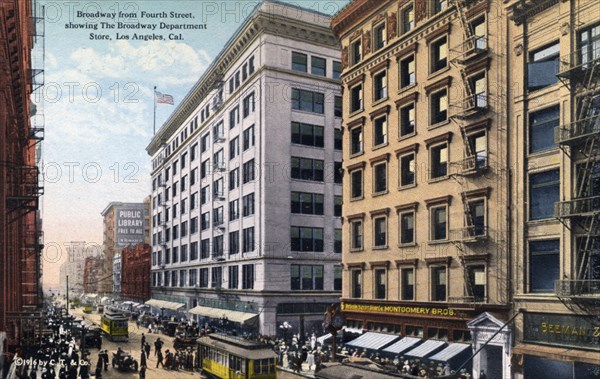 Broadway from 4th Street, Los Angeles, California, USA, 1915. Artist: Unknown