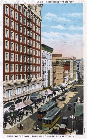 Main Street from 5th street, Los Angeles, California, USA, 1915. Artist: Unknown