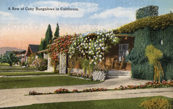 'A Row of Cozy Bungalows in California', USA, 1915. Artist: Unknown