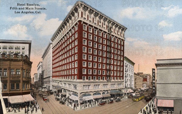 Hotel Rosslyn, 5th and Main Streets, Los Angeles, California, USA, 1915. Artist: Unknown