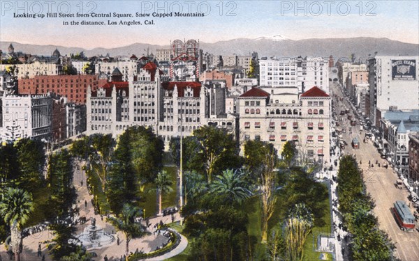 Looking up Hill Street from Central Square, Los Angeles, California, USA, 1915. Artist: Unknown