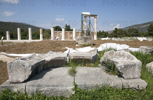 An exedra in Epidauros, Greece. Artist: Samuel Magal