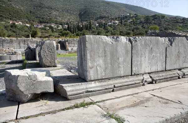 The Temple and Altar of Asklepios, Messene, Greece. Artist: Samuel Magal