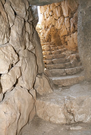 An underground cistern at Mycenae, Greece. Artist: Samuel Magal