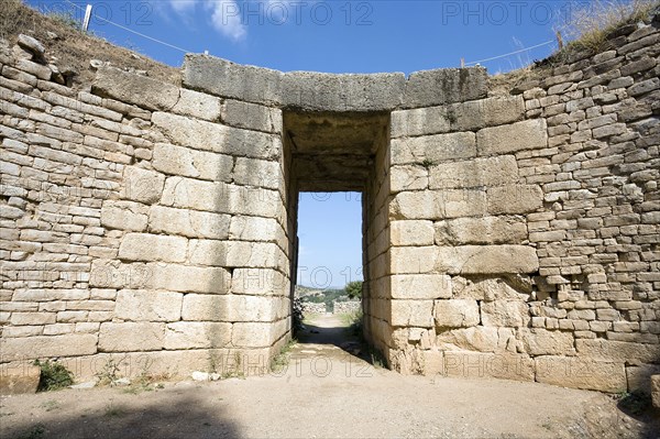 A tholos tomb with lions, Mycenae, Greece. Artist: Samuel Magal