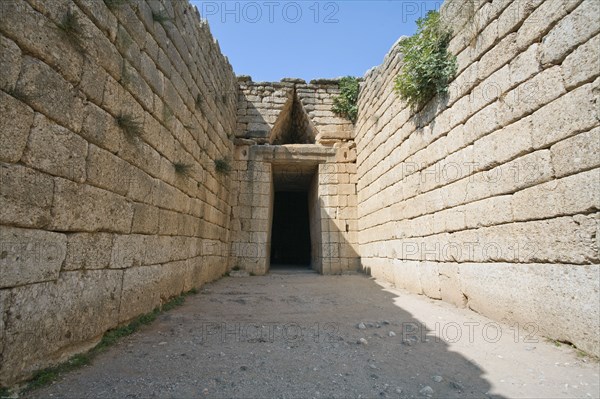 The Treasury of Atreus (Tomb of Agamemnon), Mycenae, Greece. Artist: Samuel Magal