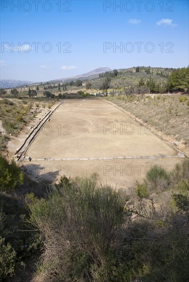 The stadium at Nemea, Greece. Artist: Samuel Magal