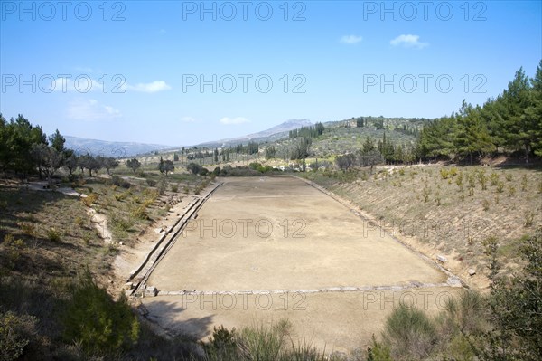 The stadium at Nemea, Greece. Artist: Samuel Magal