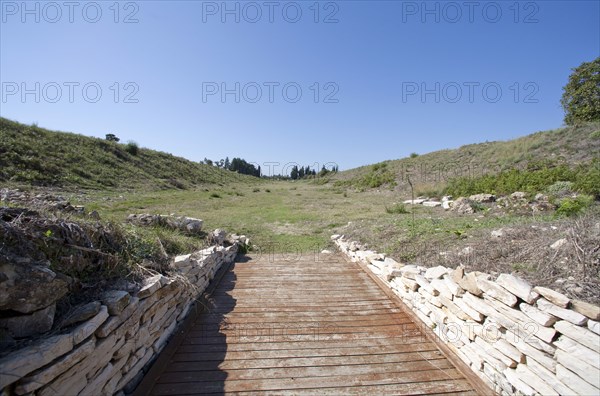 The stadium at Nikopolis, Greece. Artist: Samuel Magal