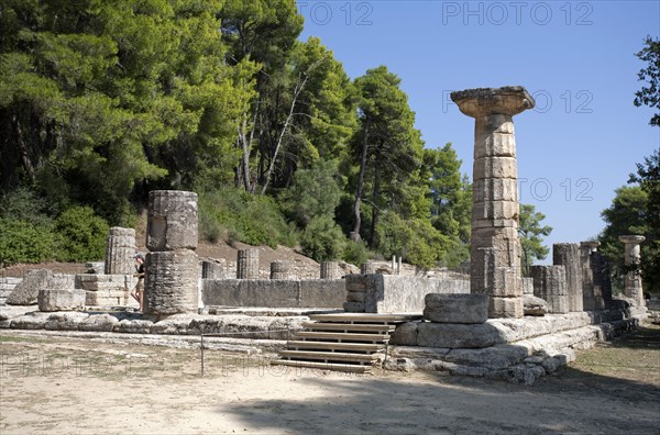 The Temple of Hera at Olympia, Greece. Artist: Samuel Magal