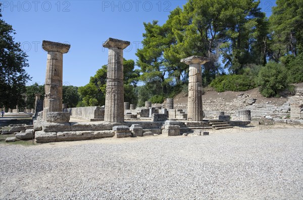 The Temple of Hera at Olympia, Greece. Artist: Samuel Magal