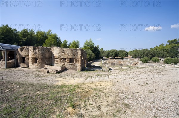 Roman houses in Olympia, Greece. Artist: Samuel Magal