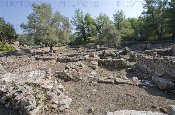 A Roman hotel in Olympia, Greece. Artist: Samuel Magal