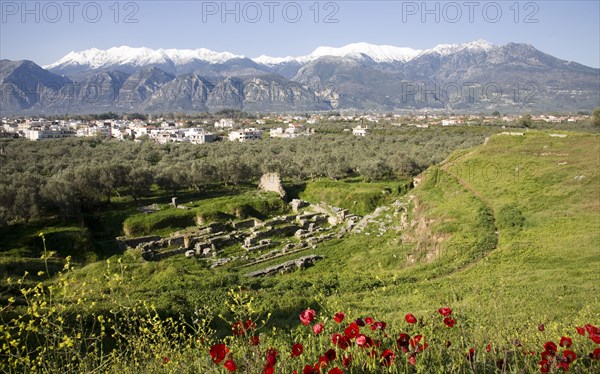 A theatre in Sparta, Greece. Artist: Samuel Magal