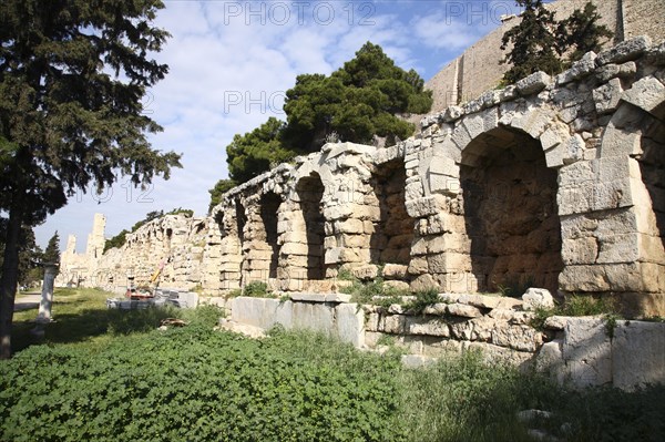 The Stoa of Eumenes II, The Acropolis, Athens, Greece. Artist: Samuel Magal