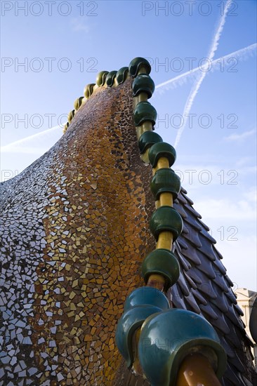 The curved rooftop of Batllo House, Barcelona, Spain, 2007. Artist: Samuel Magal