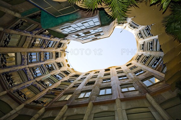 The inner courtyard of La Pedrera (Mila House), Barcelona, Spain, 2007. Artist: Samuel Magal