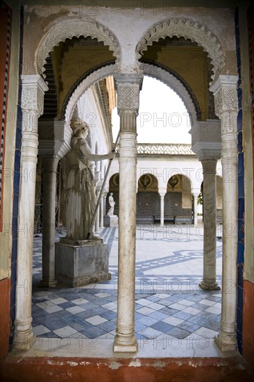 Double-arched (mullioned) window, House of Pilate, Seville, Andalusia, Spain, 2007. Artist: Samuel Magal