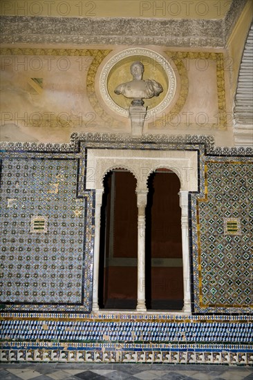 Double-arched (mullioned) window, House of Pilate, Seville, Andalusia, Spain, 2007. Artist: Samuel Magal