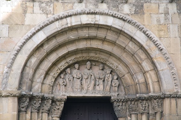 Archivolt with carvings over the doorway, Church of San Juan de Rabanera, Soria, Spain, 2007.  Artist: Samuel Magal