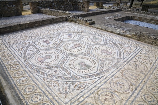 A mosaic in House 3, Italica, Spain, 2007. Artist: Samuel Magal