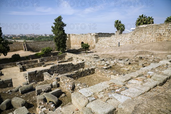 The Arab fortress (alcazaba) at Merida, Spain, 2007. Artist: Samuel Magal