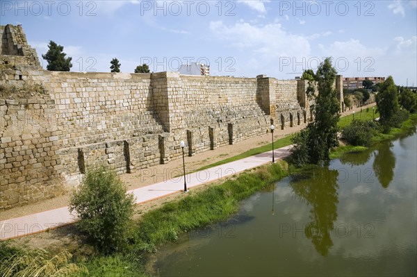 The walls of the Arab fortress (alcazaba) at Merida, Spain, 2007. Artist: Samuel Magal