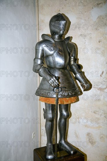 A suit of armour in the Royal Artillery Hall in the Alcazar of Segovia, Segovia, Spain, 2007. Artist: Samuel Magal